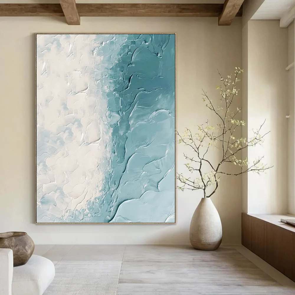 Waves_Blue_White_Coastal_Textured_Wall_Art_Y7DE0 wall art